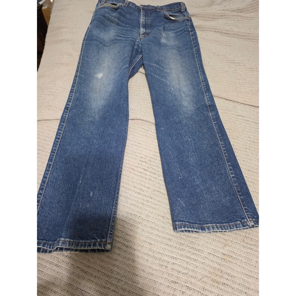 Vintage Levis 517 Orange Tab Bootcut Jeans Mens 36x30 Blue Stretch Made in USA